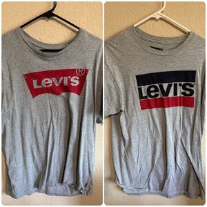 Levi's Gray Tees with Red and Blue Accents